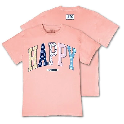 Happy Patchwork Short Sleeve T-Shirt