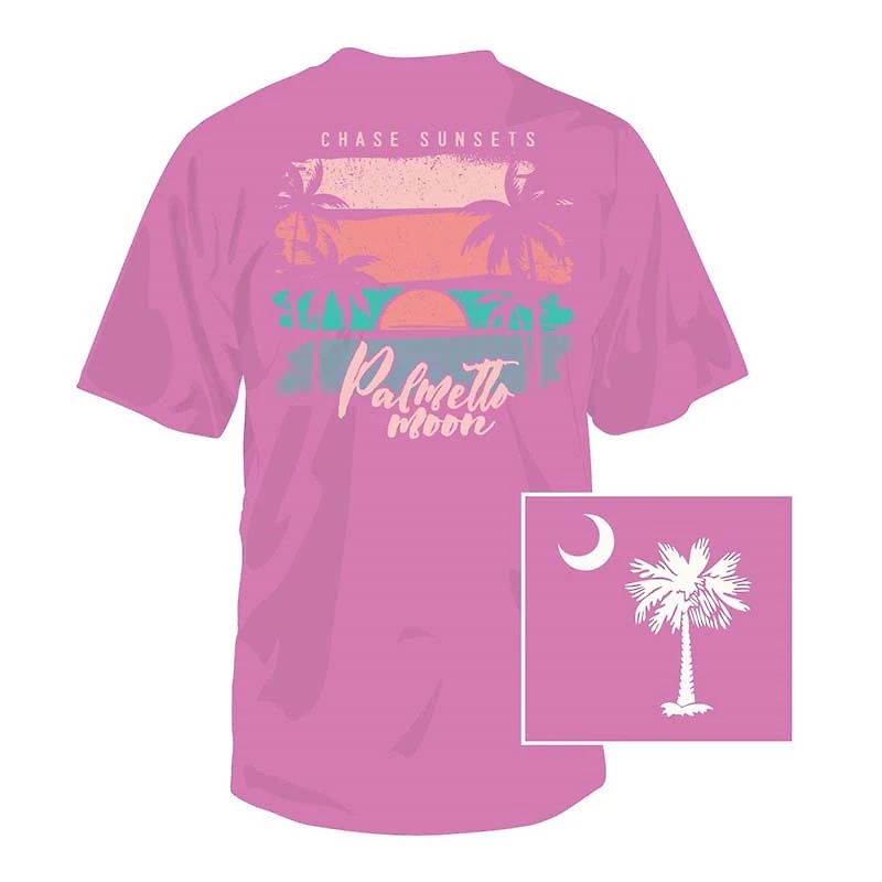Chase Sunsets Short Sleeve T-Shirt Radiant Orchid