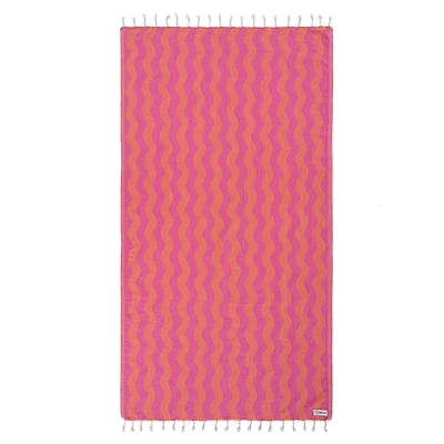 Coral Rumble Waves Towel