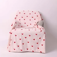 Light Pink Scattered Hearts Fleece  Blanket