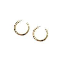 Thick Large Post Hoop Earrings