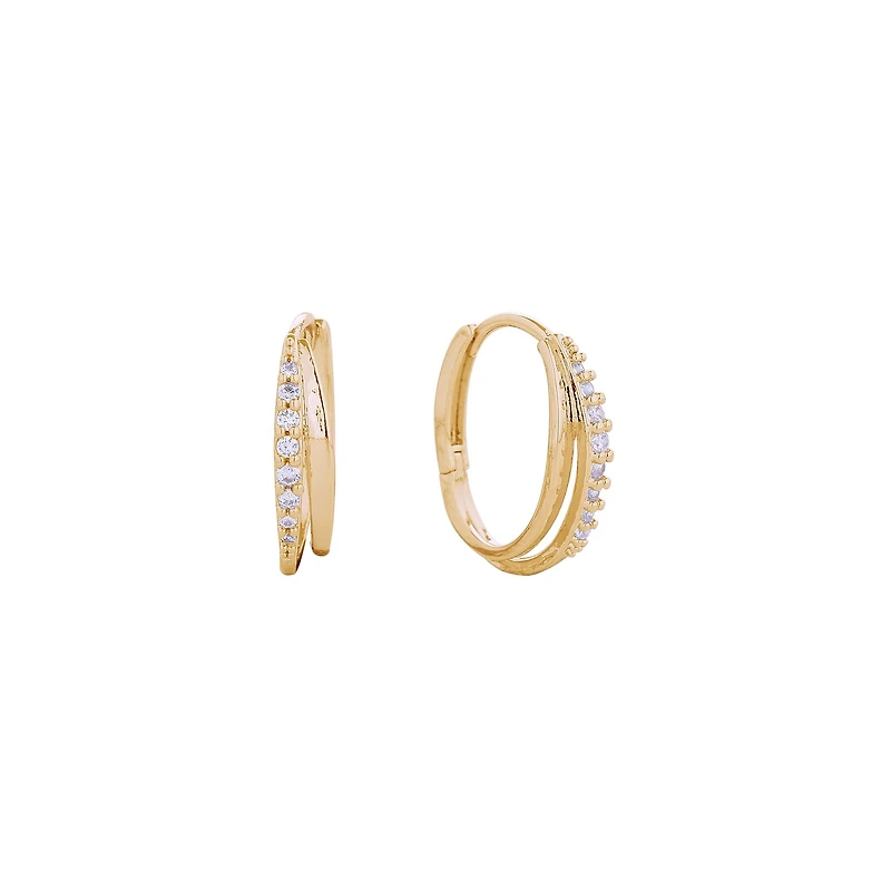Double Layer Gold Hoop Earrings