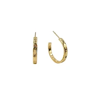 Gold Screw Detail Hoop Earrings