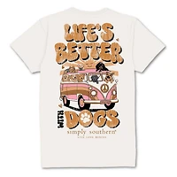 Life's Better With Dogs Short Sleeve T-Shirt