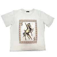 Queen of Hearts Horse Graphic Short Sleeve T-Shirt
