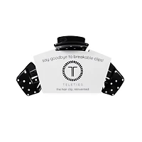 Medium Classic Cup Hair Clip in Black Dot