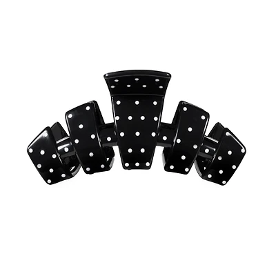 Medium Classic Cup Hair Clip in Black Dot