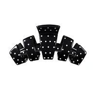 Medium Classic Cup Hair Clip in Black Dot