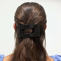 Flat Rectangle Hair Clip in Jet Black