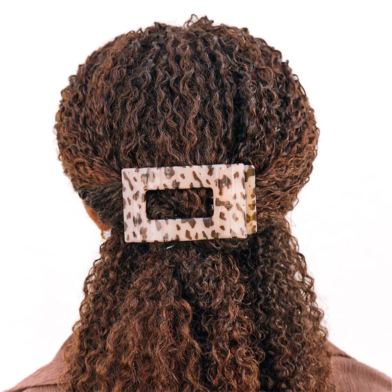 Flat Rectangle Hair Clip in Blonde Tortoise
