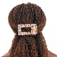 Flat Rectangle Hair Clip in Blonde Tortoise