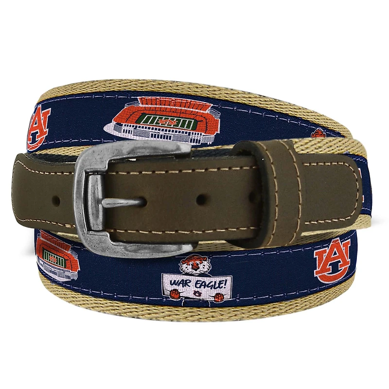 Auburn University Stadium RIbbon Belt Navy
