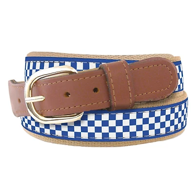 University of Kentucky Checkered Ribbon Belt Royal Blue