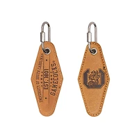 USC Tan Leather Diamond Keychain