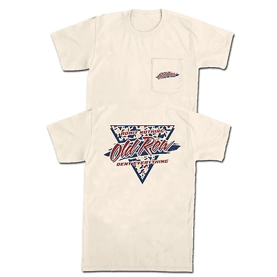 USA Camo Retro Triangle Logo Short Sleeve T-Shirt Ivory