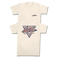 USA Camo Retro Triangle Logo Short Sleeve T-Shirt Ivory