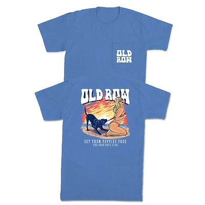 Set Them Puppies Free Short Sleeve T-Shirt Mystic Blue
