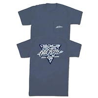 Camo Triangle Logo Short Sleeve Pocket T-Shirt Denim