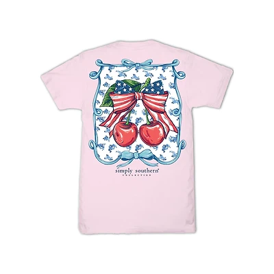 Youth USA Cherries and Bows Short Sleeve T-Shirt