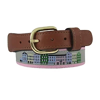 Rainbow Row Ribbon Belt Grey and Pink