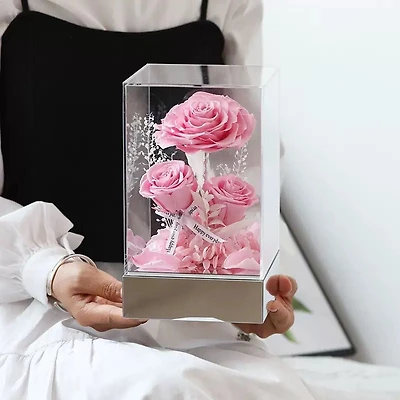Triple Rose Glass Case