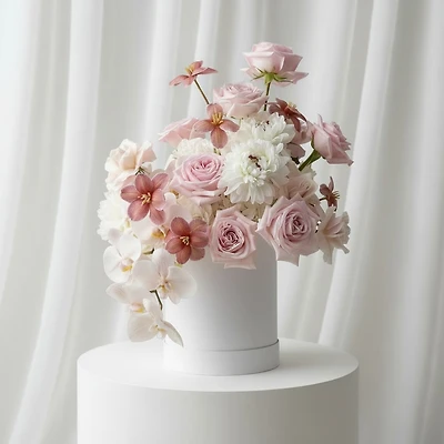 Pretty in Pink Hat Box - Fresh Flowers