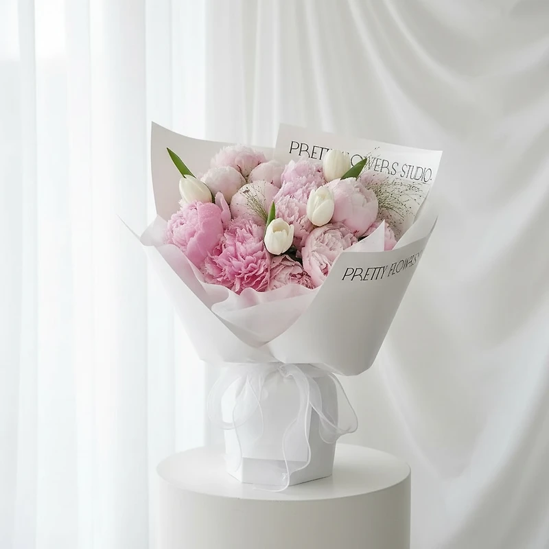 Peony and Tulip Mix Arrangement - Fresh Flowers
