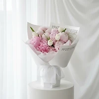 Peony and Tulip Mix Arrangement - Fresh Flowers