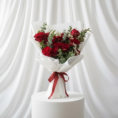 Classic Red Dozen Bouquet - Fresh Flowers