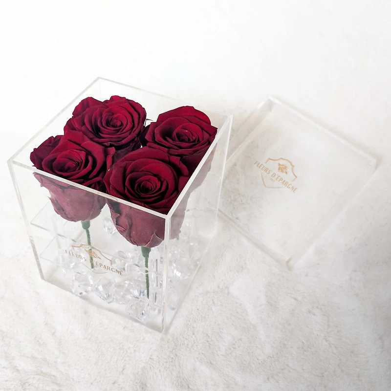 Jumbo 4 Rose Crystal Box