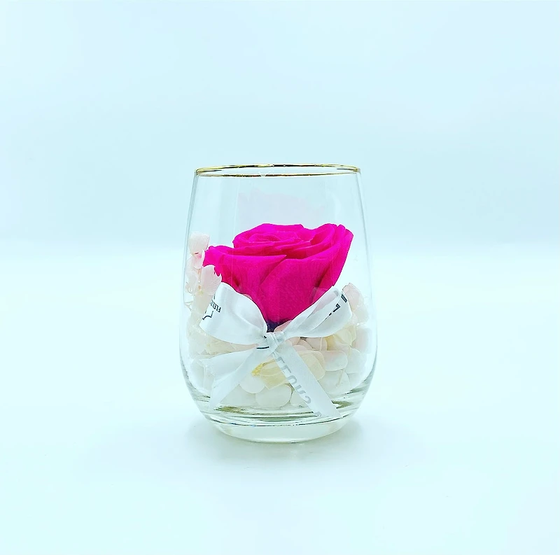 One Love in Round Glass Vase