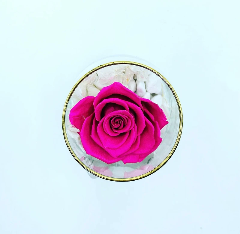 One Love in Round Glass Vase