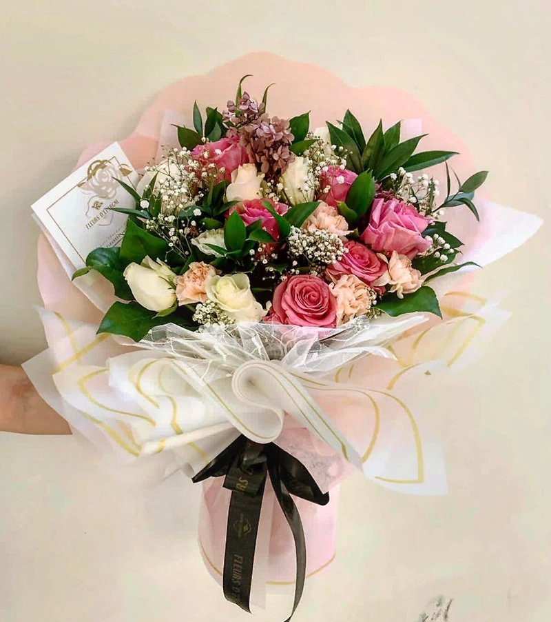 Peach & Pink Sorbet Bouquet- Fresh Flowers