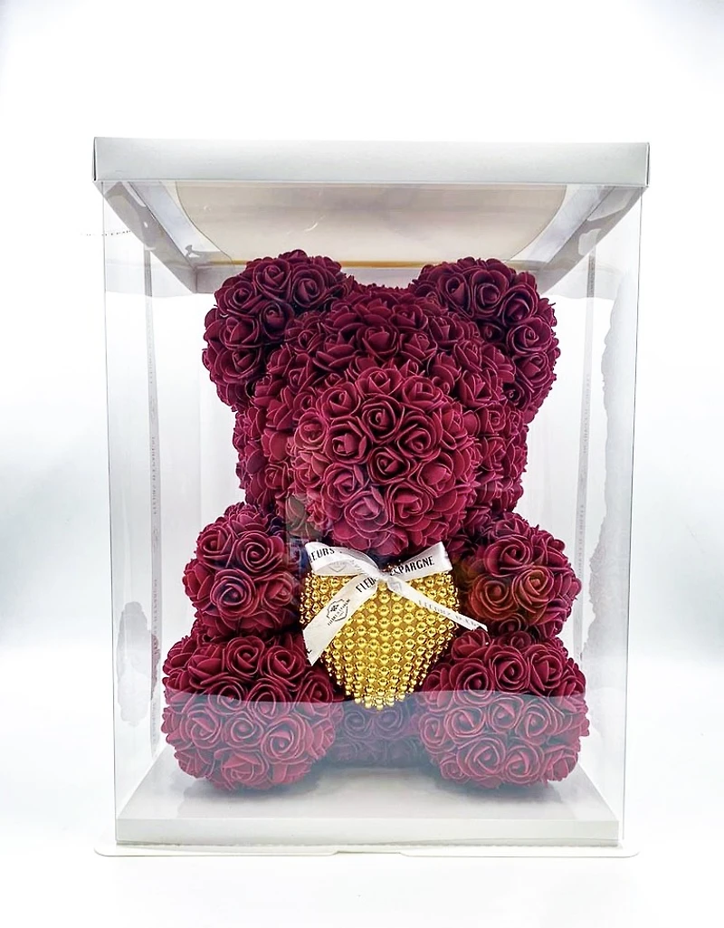 Pearl Heart Luxe Foam Rose Bear