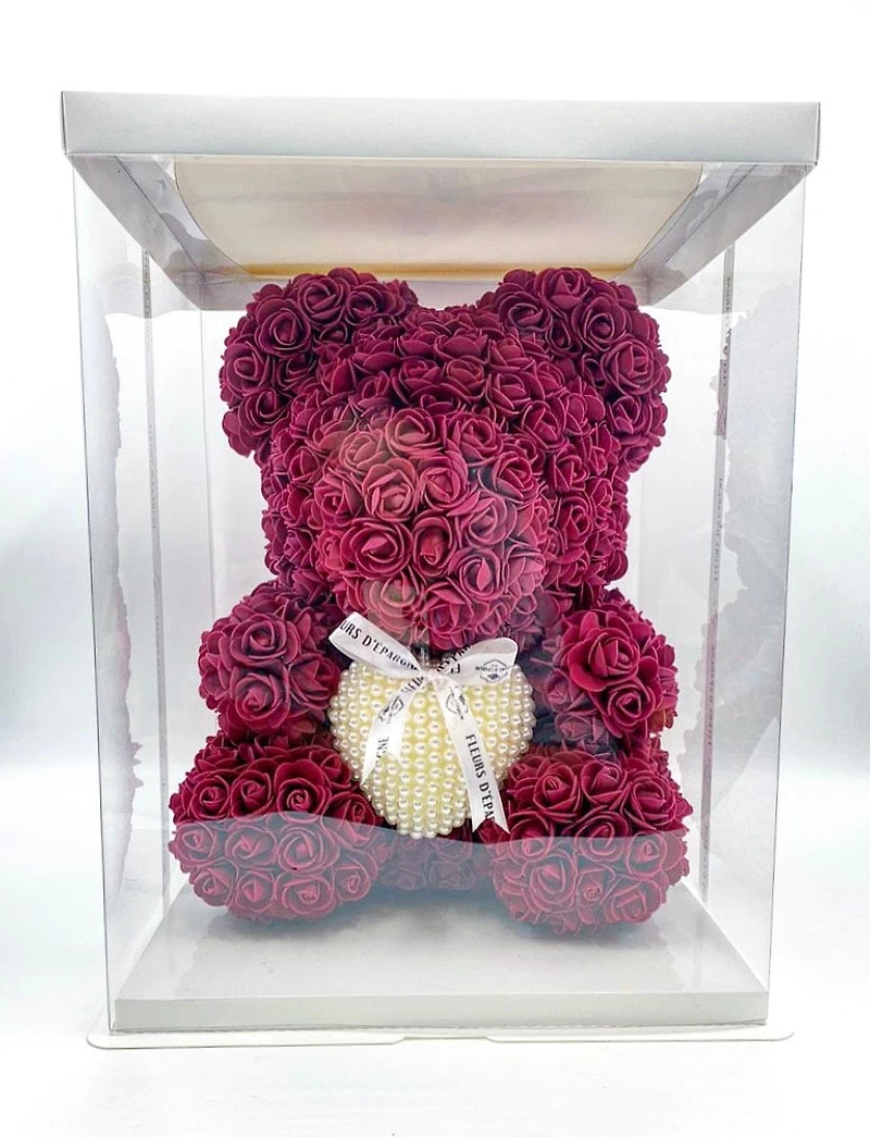 Pearl Heart Luxe Foam Rose Bear