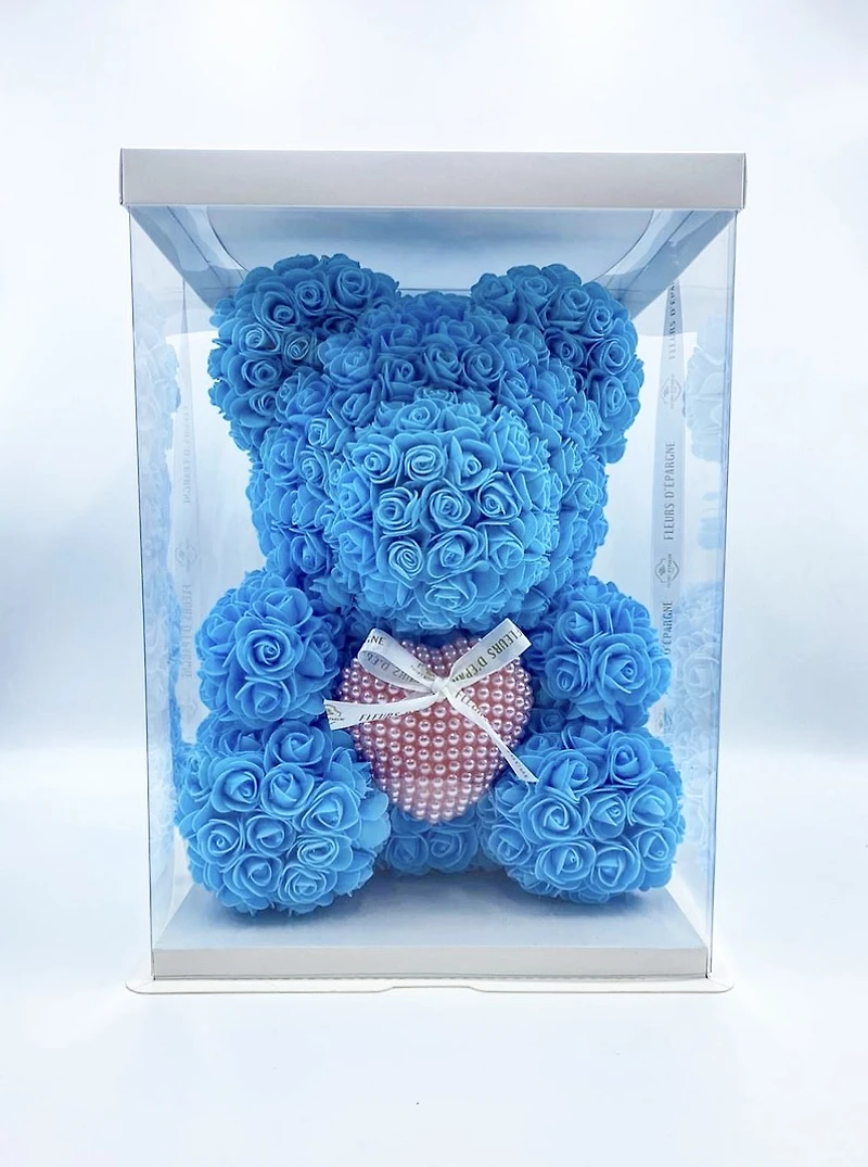 Pearl Heart Luxe Foam Rose Bear