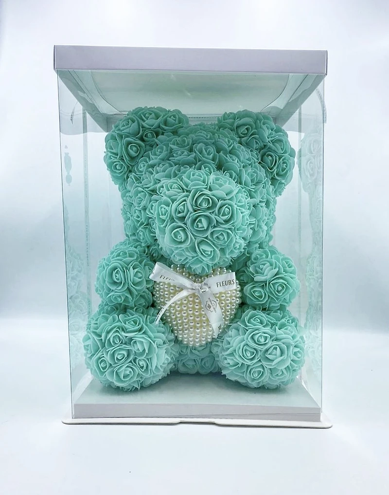 Pearl Heart Luxe Foam Rose Bear