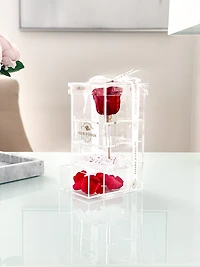 Purest Crystal Box with Long Stemmed 3 Year Rose