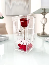 Purest Crystal Box with Long Stemmed 3 Year Rose