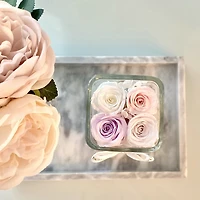 Lush 4 in Square Glass Vase