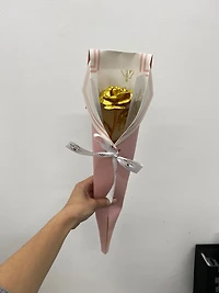 Golden Faux Rose Cone