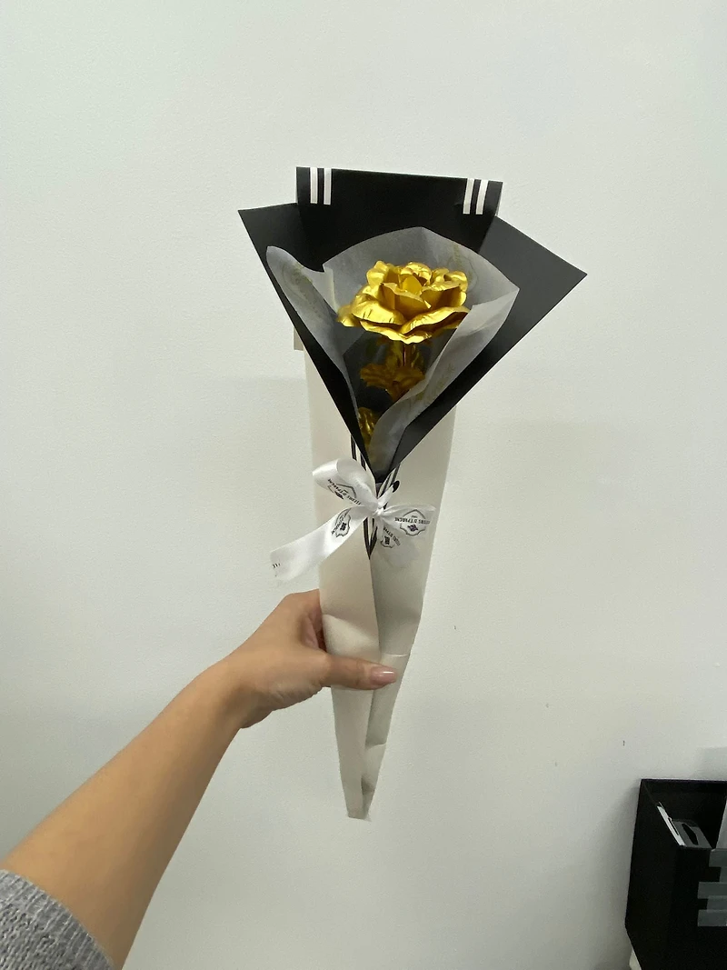 Golden Faux Rose Cone