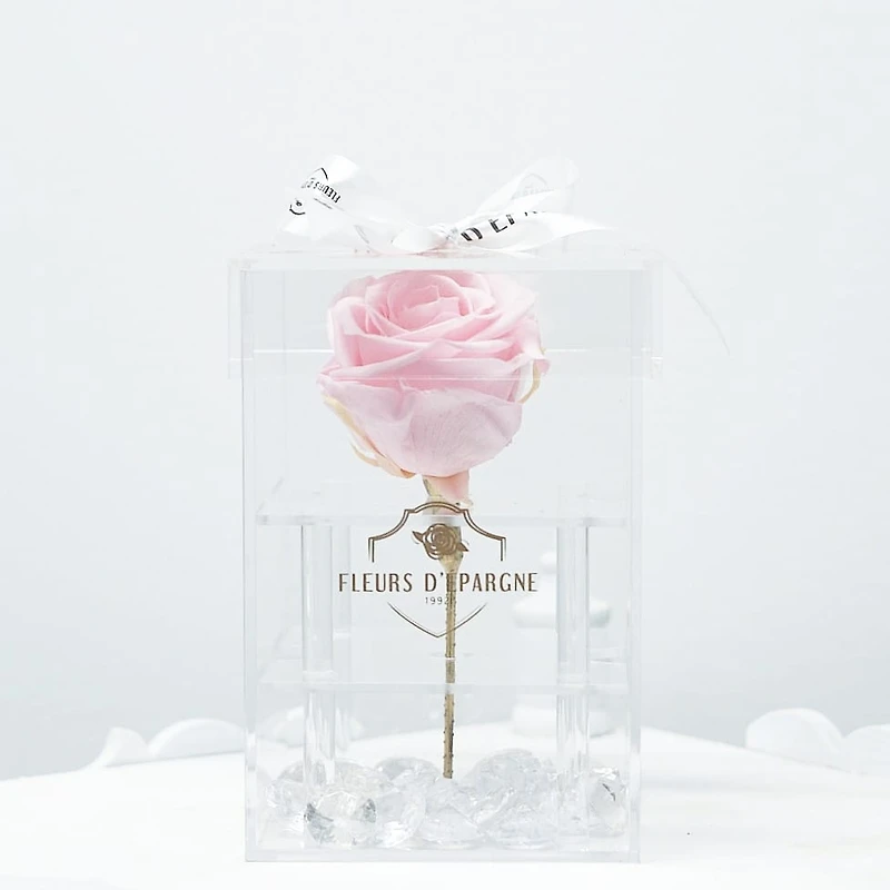 Purest Crystal Box with Long Stemmed 3 Year Rose