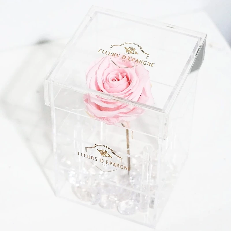 Purest Crystal Box with Long Stemmed 3 Year Rose