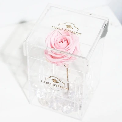 Purest Crystal Box with Long Stemmed 3 Year Rose