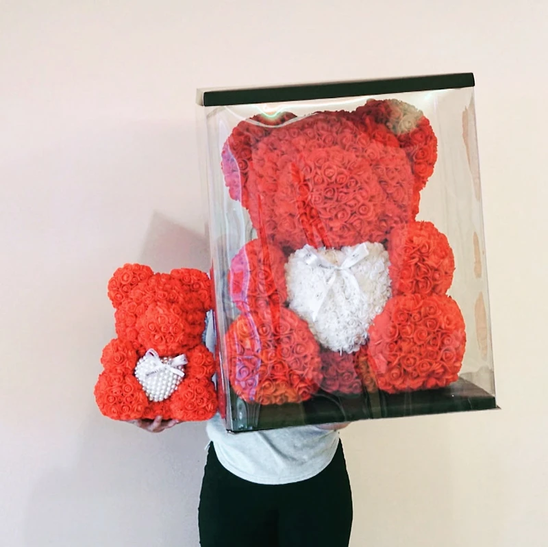 King-Size Luxe Foam Rose Bear