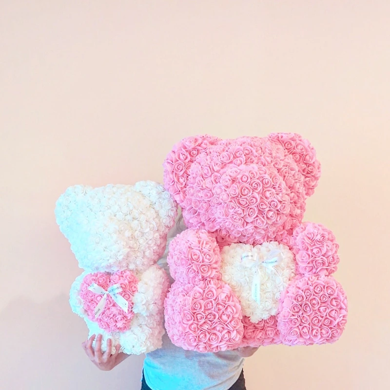 King-Size Luxe Foam Rose Bear