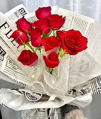 Roses with Lights Bouquet - Fresh