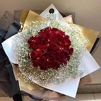 3 Dozens Roses Round Shape Bouquet with LED lights-Fresh Flowers