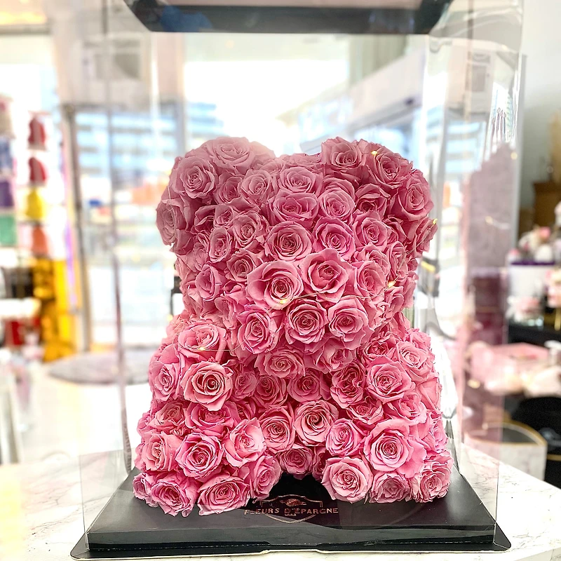 Preserved Fresh Rose Bear - Eternity Roses
